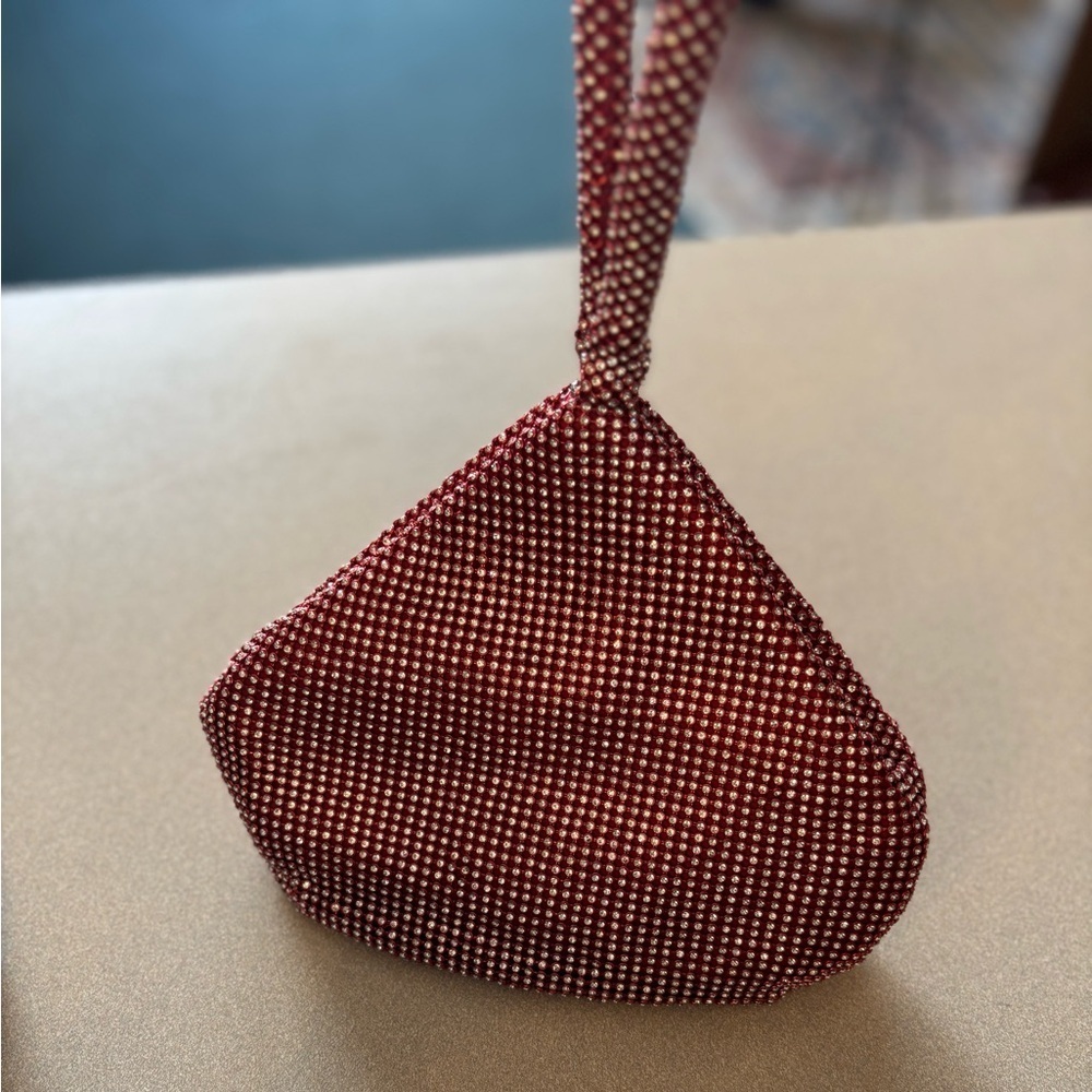INC International Concepts Red and White Beaded Clutch